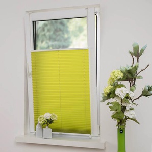 Plissee LIEDECO Klemmfix-Plissee verspannt Plissees Gr. 130 cm, zweiseitig verschiebbar, 90 cm, grün (apfelgrün) Plissees ohne Bohren