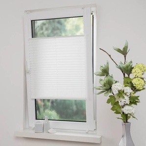 Plissee LIEDECO Klemmfix-Plissee verspannt Plissees Gr. 220 cm, zweiseitig verschiebbar, 80 cm, weiß Plissees ohne Bohren