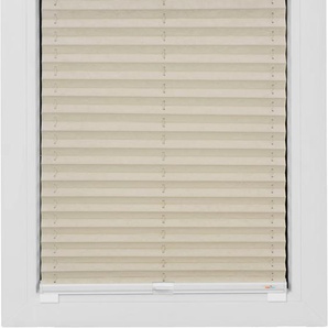 Plissee SUNLINES Start-up Style Crush Plissees Gr. 115 cm, zweiseitig verschiebbar, 67 cm, beige (natur) Plissees ohne Bohren geklebt mit Gelenkklebespannschuh