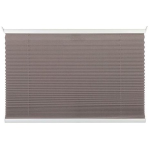 Plissee, Taupe, Textil, Uni, 80 cm, Länge universell einstellbar, Wohntextilien, Gardinen & Vorhänge, Rollos & Jalousien