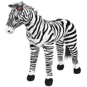 Plüschtier Zebra Stehend Plüsch Schwarz und Weiß XXL