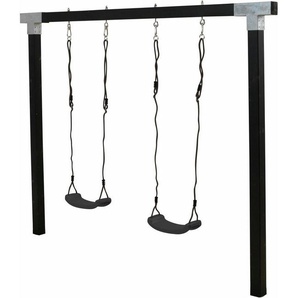 PLUS Doppelschaukel Cubic, schwarz inkl. 2 Schaukelsize, grau-schwarz, Made in Europe