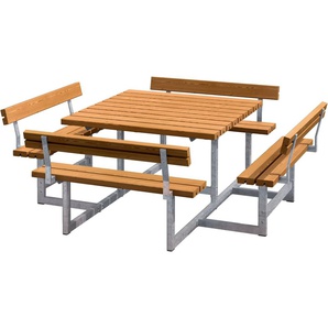 PLUS Garten-Essgruppe »Picnic« Kombimöbel mit 4 Rückenlehnen, (1-tlg), 224x224x76/45 cm