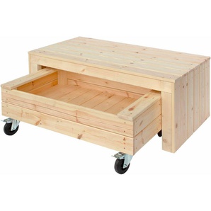 PLUS Sandkasten Fun mit Rädern und Sitzbank - 120 cm, Made in Europe