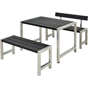 PLUS Sitzgruppe Cafegarnituren, (3-tlg), bestehend aus: Tisch und 2 Bänke + 1 Rückenlehne