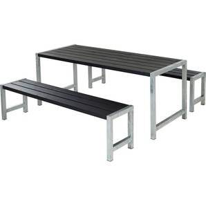 PLUS Sitzgruppe Plankengarnituren, (3-tlg), bestehend aus: Tisch und 2 Bänke