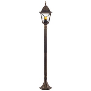 Pollerleuchte BRILLIANT Janel Lampen Gr. 1 flammig, Höhe: 120 cm, goldfarben (schwarz, goldfarben) Pollerleuchten 120 cm Höhe, E27, MetallGlas, antik schwarz