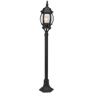 Pollerleuchte BRILLIANT Istria Lampen Gr. 1 flammig, Ø 16 cm Höhe: 112 cm, schwarz Pollerleuchten 112 cm Höhe, Ø 16 cm., E27, IP23, Alu-DruckgussGlas,