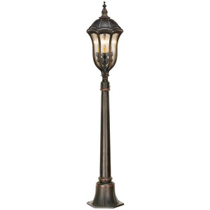 Pollerleuchte Elstead Baton Rouge, Dunkelbraun, Metall, Glas, 131.7 cm, Grüner Punkt, RoHS, Lampen & Leuchten, Aussenbeleuchtung, Wegbeleuchtung, Sockelleuchten