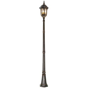 Pollerleuchte Elstead Baton Rouge, Dunkelbraun, Metall, Glas, 258 cm, Grüner Punkt, RoHS, Lampen & Leuchten, Aussenbeleuchtung, Wegbeleuchtung, Sockelleuchten