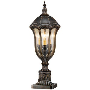 Pollerleuchte Elstead Baton Rouge, Dunkelbraun, Metall, Glas, 61 cm, Grüner Punkt, RoHS, Lampen & Leuchten, Aussenbeleuchtung, Wegbeleuchtung, Sockelleuchten