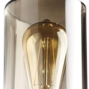 Pollerleuchte HEITRONIC Santorin Lampen Gr. 1 flammig, Ø 11 cm Höhe: 90 cm, grau (anthrazit) Pollerleuchten Außenlampe, Außenleuchte, Lichtaustritt aus Rauchglas