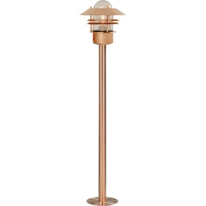 Pollerleuchte NORDLUX Blockhus Lampen Gr. 1 flammig, Ø 22 cm Höhe: 92 cm, braun (kupferfarben) Pollerleuchten