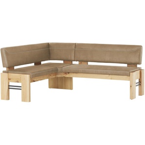 Eckbank  massiv Floyd ¦ beige ¦ Maße (cm): B: 203 H: 90 T: 163.0
