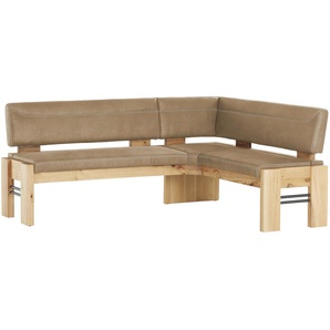 Eckbank massiv Floyd ¦ beige ¦ Maße (cm): B: 203 H: 90 T: 163.0