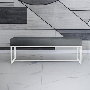 Polsterbank mit Metallbeinen ACHEN grau 80 cm