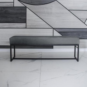 Polsterbank mit Metallbeinen ACHEN grau 80 cm