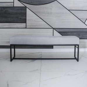 Polsterbank mit Metallbeinen ACHEN hellgrau 120 cm