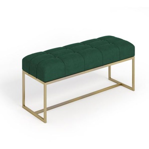 Polsterbank mit Metallbeinen ROYAL grün 80 cm