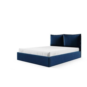 Polsterbett mit Bettkasten Glam ¦ blau ¦ Maße (cm): B: 129 H: 100