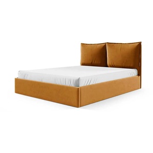 Polsterbett mit Bettkasten Glam ¦ gelb ¦ Maße (cm): B: 129 H: 100