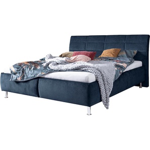 Stauraumbett ADA TRENDLINE Karla Betten Gr. Struktur fein TCM, Liegefläche B/L: 200 cm x 200 cm Betthöhe: 44 cm, kein Härtegrad, ohne Matratze, blau (dunkelblau tcm 96) Stauraumbetten Lattenrost, wahlweise mit Matratzen, verschiedene Größen, Härtegrade