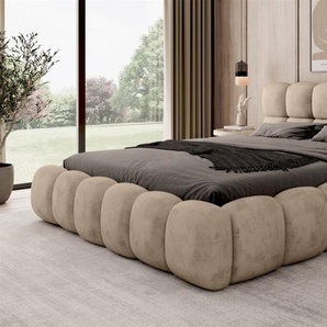 Polsterbett Bett AURELIA 140x200cm Komplettset in Stoff Aprodite Beige
