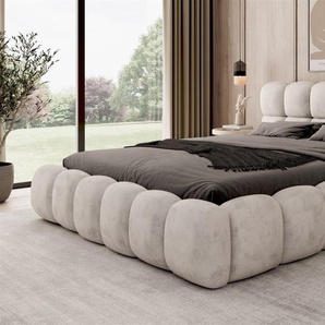Polsterbett Bett AURELIA 140x200cm Komplettset in Stoff Aprodite Elfenbein