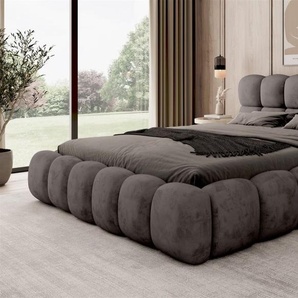 Polsterbett Bett AURELIA 180x200cm Komplettset in Stoff Aprodite Grafit
