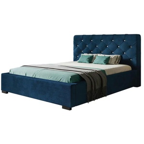 Polsterbett Boston | blau | 104 cm |