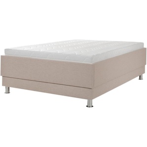 Polsterbett BRECKLE NORTHEIM Betten Gr. Struktur (100% Polyester) Bettgestell, Liegefläche B/L: 160 cm x 200 cm Betthöhe: 46 cm, kein Härtegrad, ohne Matratze, beige Bett Polsterbett Polsterbetten ohne Bettkasten Betten Kopfteil