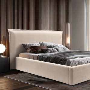 Polsterbett Doppelbett AMADA Komplettset 180x200cm in Stoff Pop Beige