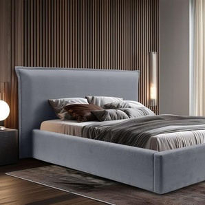 Polsterbett Doppelbett AMADA Komplettset 180x200cm in Stoff Pop Grau