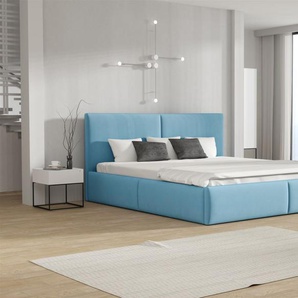 Polsterbett Doppelbett BERGEN 120x200cm Stoff Magic Velvet Sky