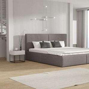 Polsterbett Doppelbett BERGEN Komplettset 160x200cm Stoff Freya Grau