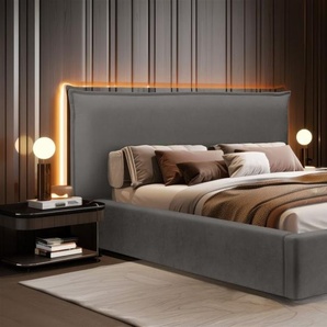 Polsterbett Doppelbett Bett AMADA 180x200cm Komplettset in Stoff Ditra Anthrazit