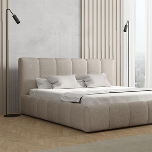 Polsterbett Doppelbett GIULIA 180x200cm Stoff Freya Cappuccino