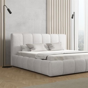 Polsterbett Doppelbett GIULIA 200x200cm Stoff Freya Altweiß