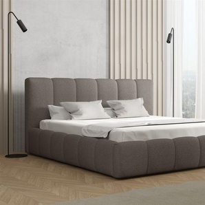 Polsterbett Doppelbett GIULIA Komplettset 180x200cm Stoff Freya Grau