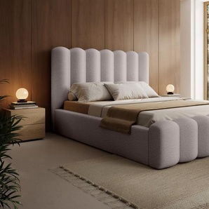 Polsterbett Doppelbett MACON 140x200cm Komplettset Stoff Euphoria Beige