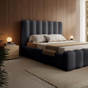 Polsterbett Doppelbett MACON 180x200cm Komplettset Stoff Euphoria Anthrazit