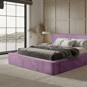 Polsterbett Doppelbett MODESTO 140x200cm in Stoff Lincoln Flieder