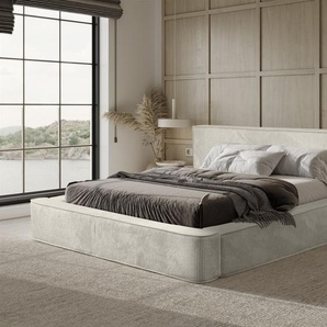 Polsterbett Doppelbett MODESTO 180x200cm in Stoff Lincoln Creme