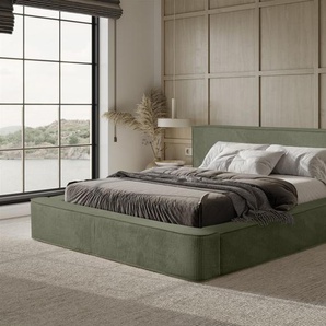 Polsterbett Doppelbett MODESTO Komplettset 140x200cm in Stoff Lincoln Forest