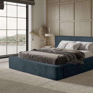 Polsterbett Doppelbett MODESTO Komplettset 180x200cm in Stoff Lincoln Dunkelblau