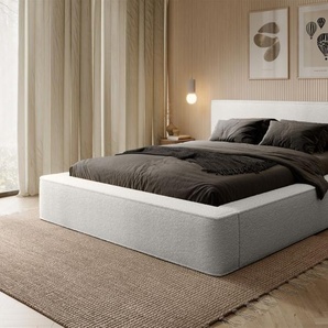 Polsterbett Doppelbett OMAHA 180x200cm Komplettset Stoff Euphoria Weiß
