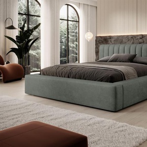 Polsterbett Doppelbett PEORIA Komplettset 180x200cm in Stoff Macau Forest