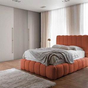 Polsterbett Doppelbett Set.2 CARSON 200x200cm Stoff Catch Me Rostbraun