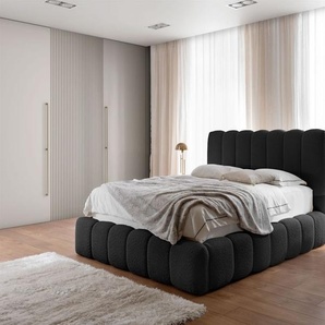 Polsterbett Doppelbett Set.3 CARSON 120x200cm Stoff Catch Me Schwarz