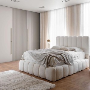 Polsterbett Doppelbett Set.4 CARSON 160x200cm Stoff Catch Me Altweiß